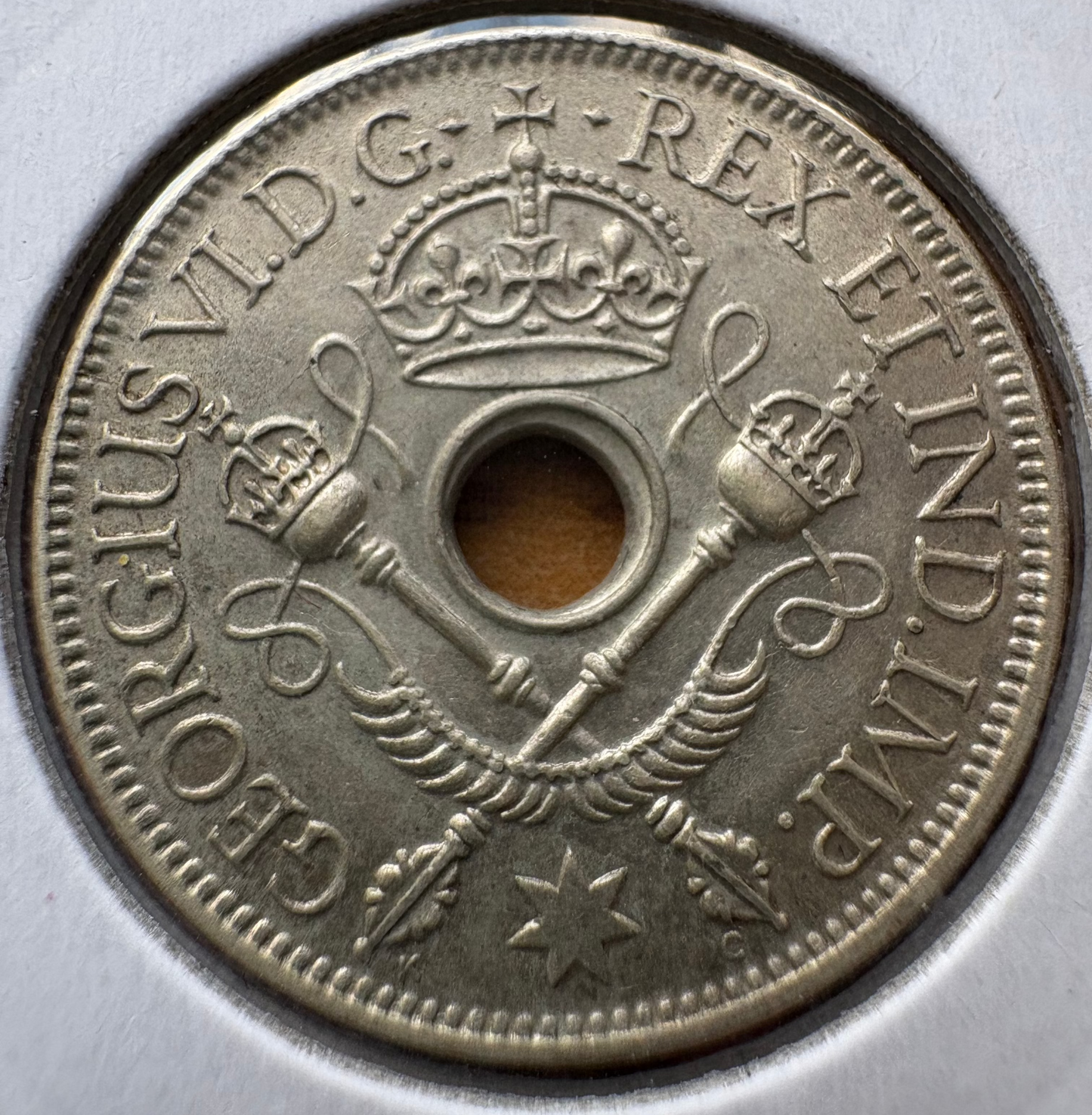 1938 New Guinea Shilling .925 Silver KM# 8