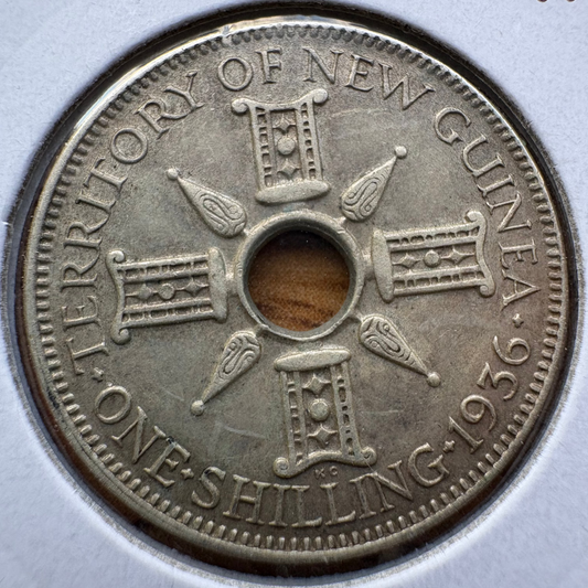 1936 New Guinea Shilling .925 Silver- KM# 5