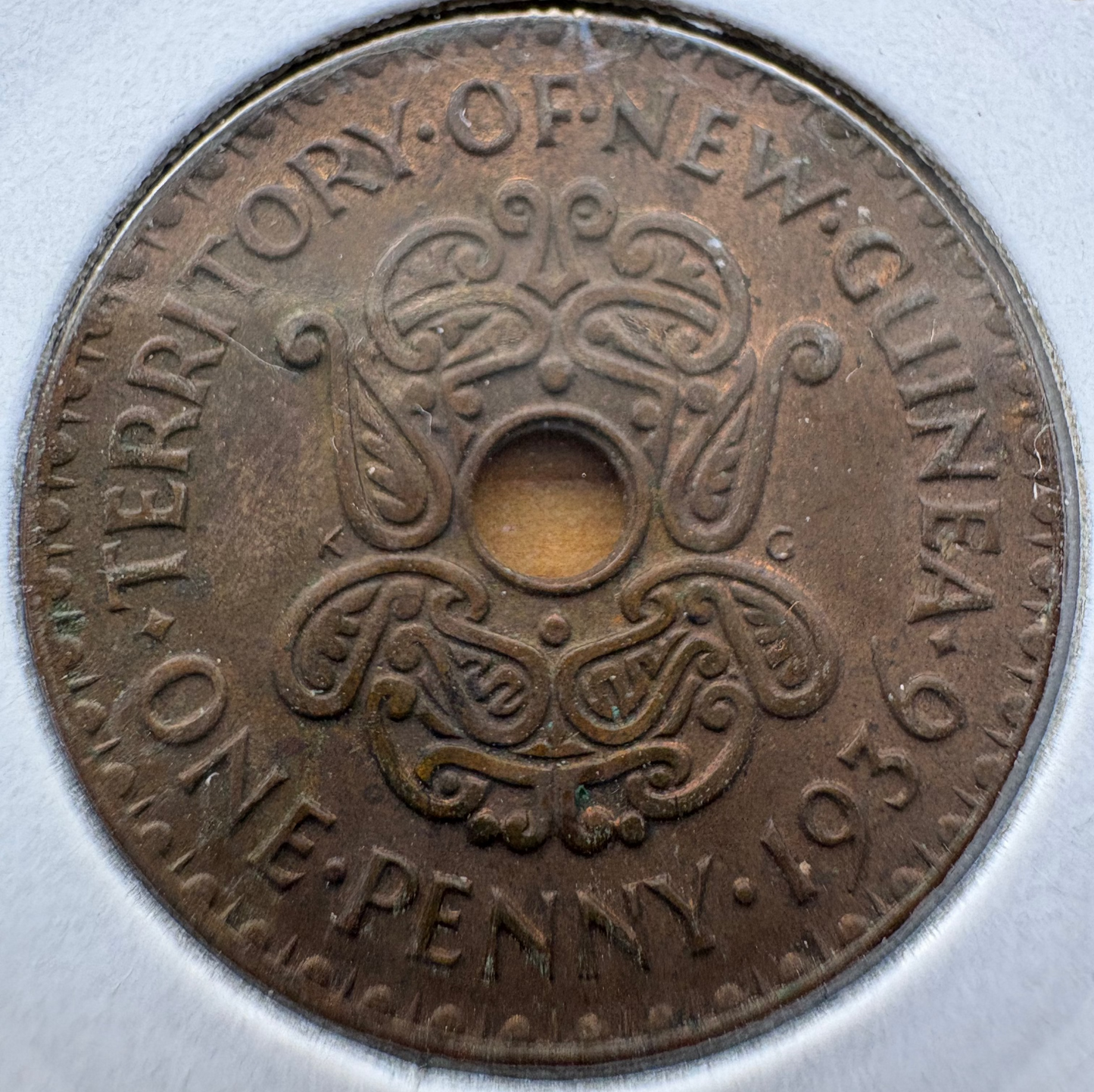 1936 New Guinea Penny KM# 7