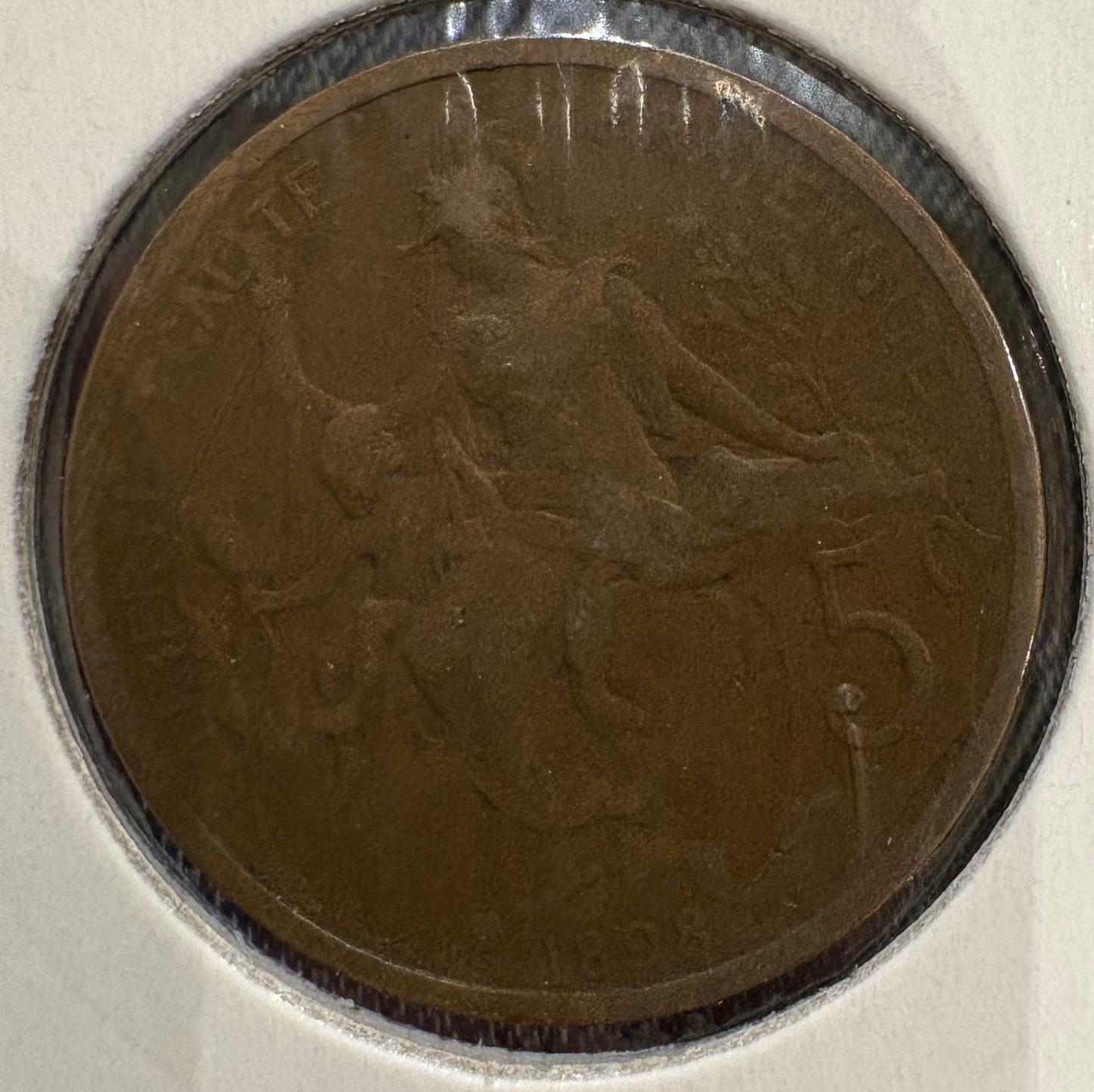 1898 France 5 Centimes KM# 842