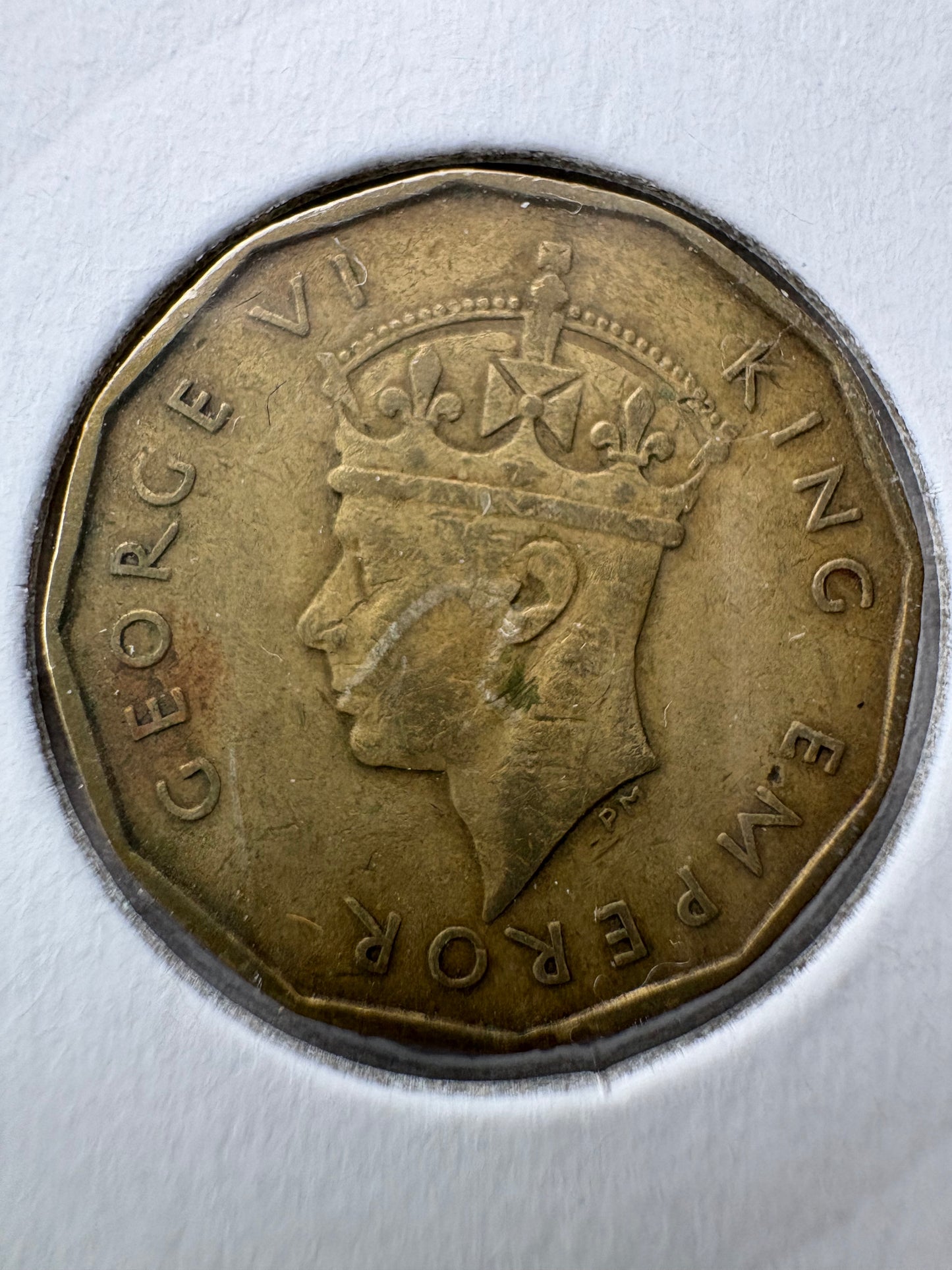 1947 Fiji Threepence KM# 15
