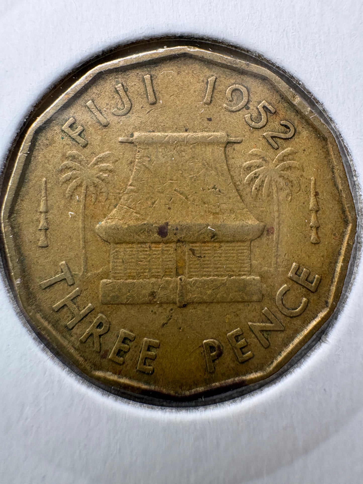 1952 Fiji Threepence KM# 18