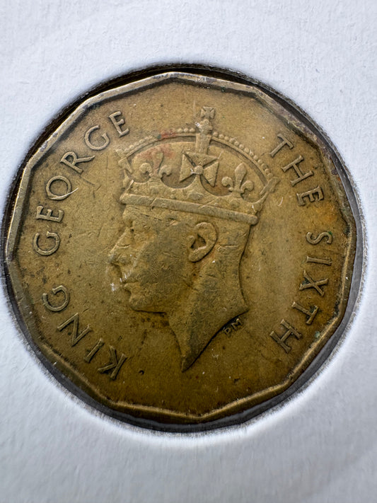 1952 Fiji Threepence KM# 18