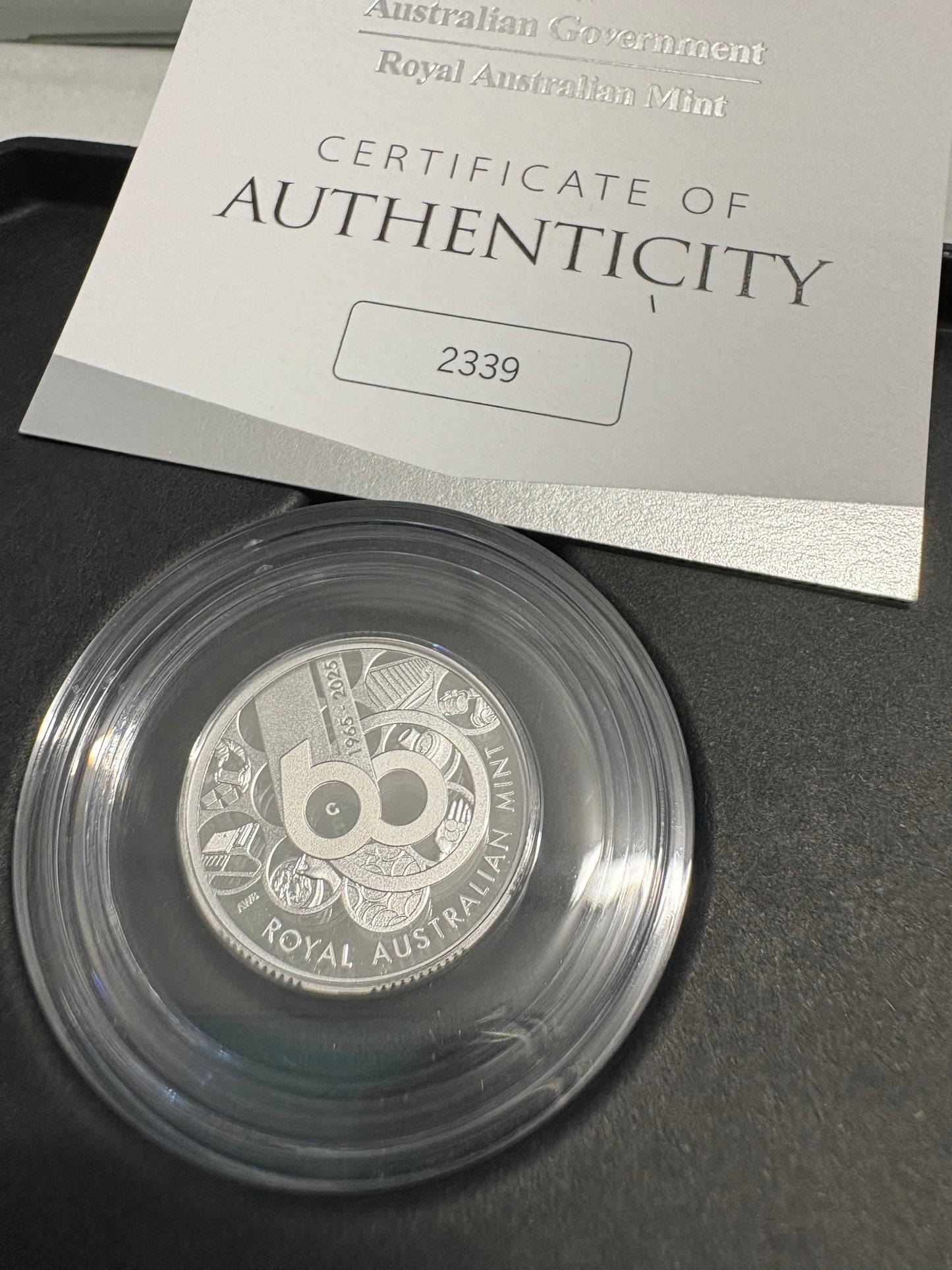 2025 $1 60th Anniversary Of The Royal Australian Mint 'C' Mintmark Fine Silver Proof Coin