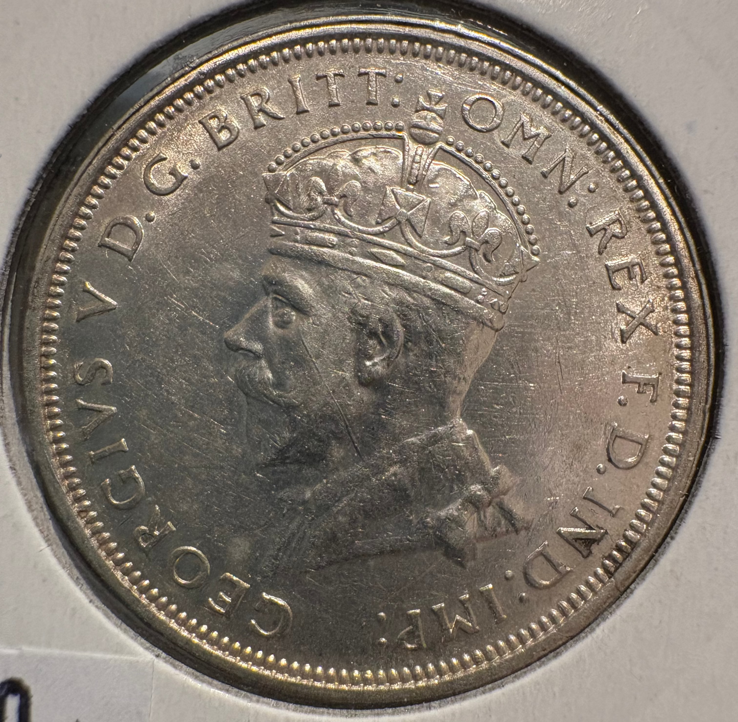 1927 Australian Canberra Florin .925 Silver KM# 31 - Error Partial Double Rim on Obverse
