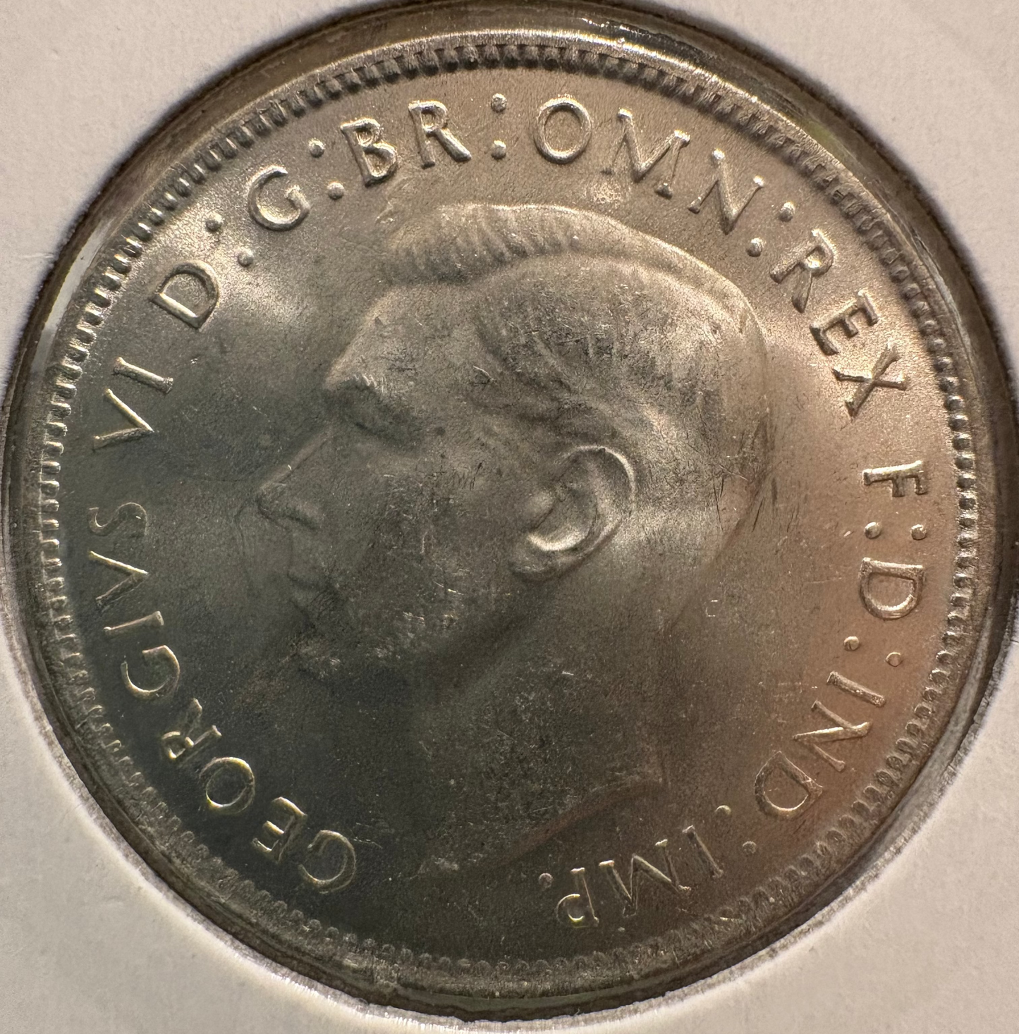 1947 Australian Florin .500 Silver KM# 40a