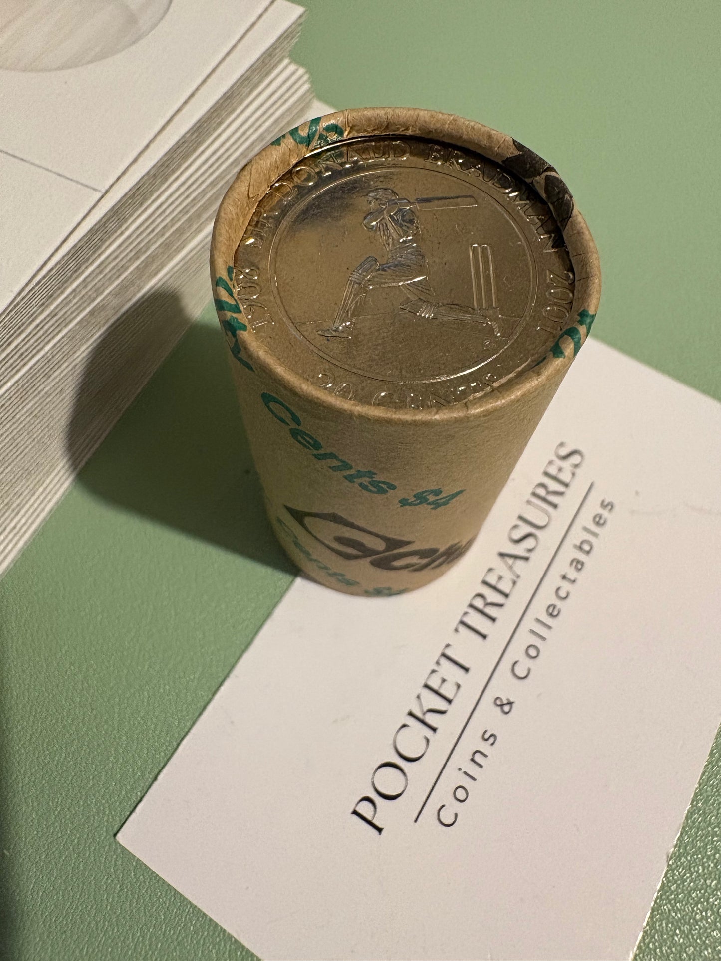 2001 20 cent Sir Donald Bradman Uncirculated Coin from Chubb Security Roll