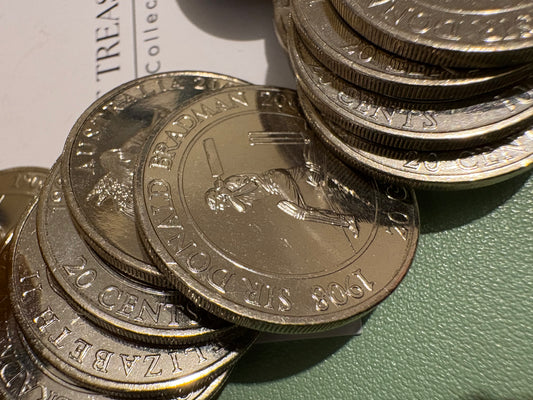 2001 20 cent Sir Donald Bradman Uncirculated Coin from Chubb Security Roll