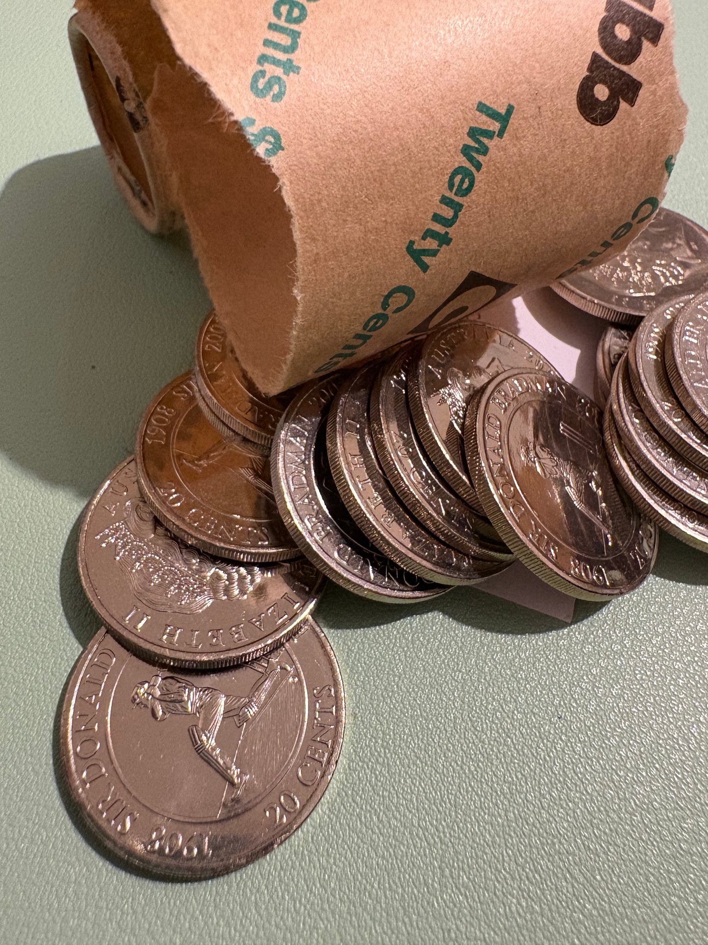 2001 20 cent Sir Donald Bradman Uncirculated Coin from Chubb Security Roll