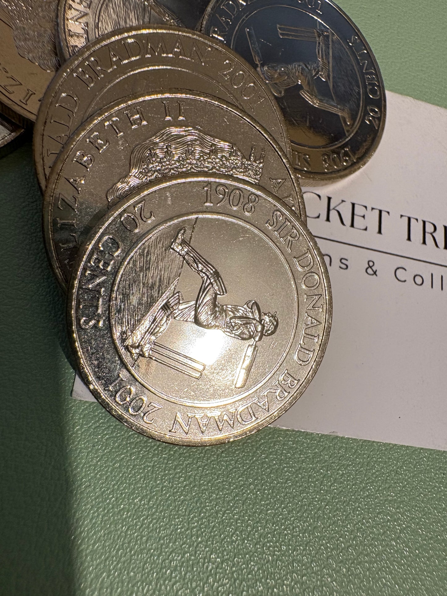 2001 20 cent Sir Donald Bradman Uncirculated Coin from Chubb Security Roll