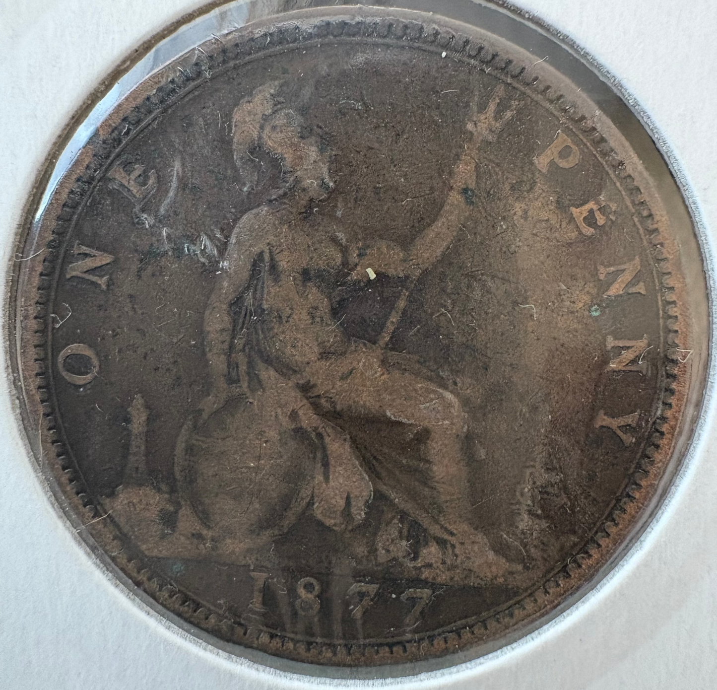 1877 Great Britain Penny KM# 755 - Large Date