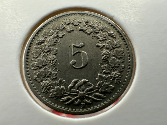 1955 Switzerland 5 Rappen - Confoederatio Helvetica