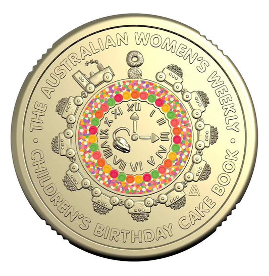 2025 $2 Women's Weekly Children's Cookbook Coloured Hickory Dickory Dock coin - Uncirculated