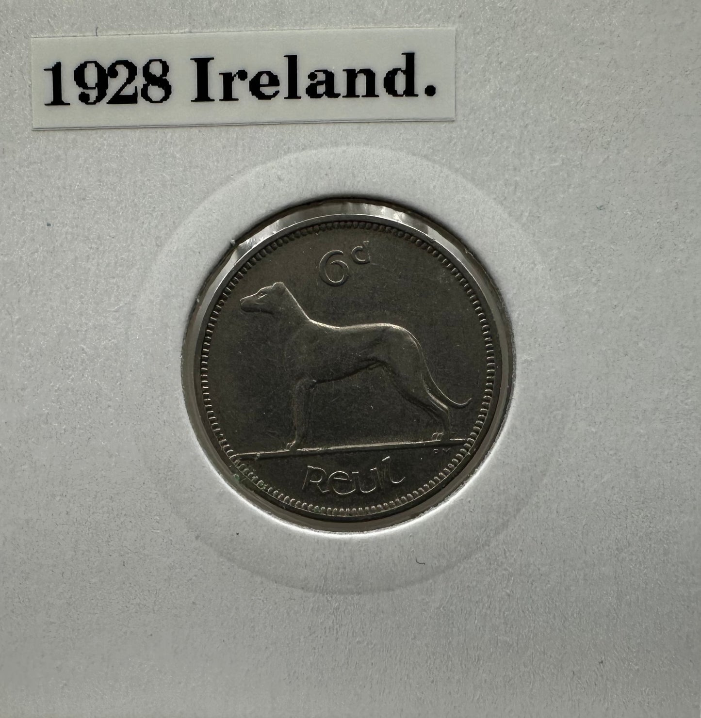 1928 6D - Ireland Saorstat Eireann Sixpence