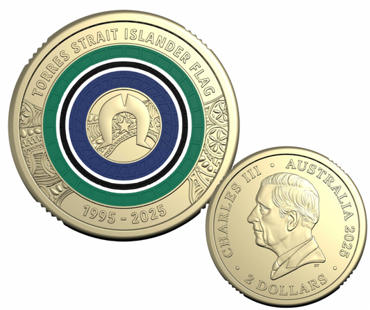 2025 $2 Uncirculated Coloured Coin – 30th Anniversary of the Torres Strait Islander Flag