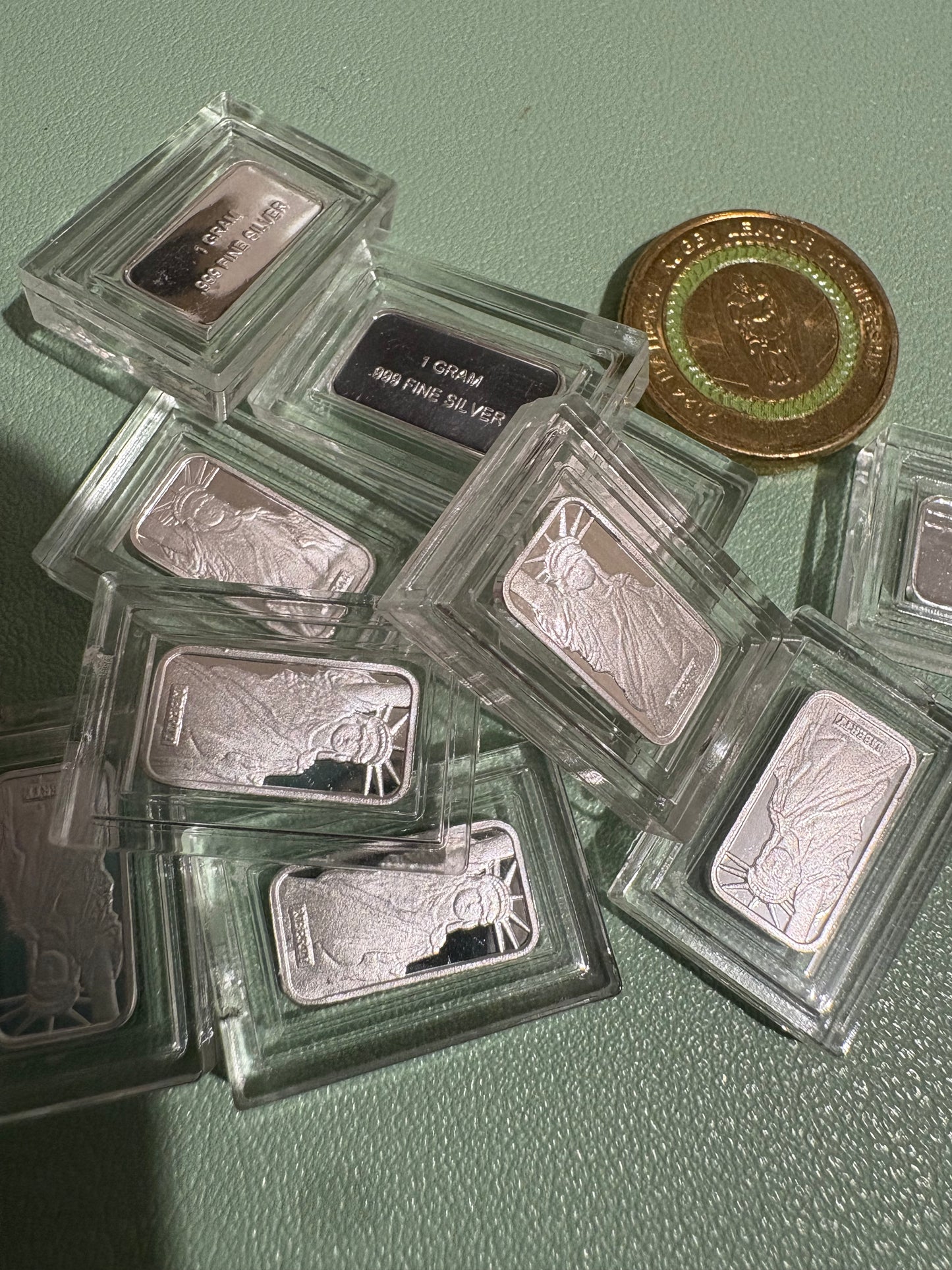 Mini Fractional Silver 1 gram Bar - Statue of Liberty