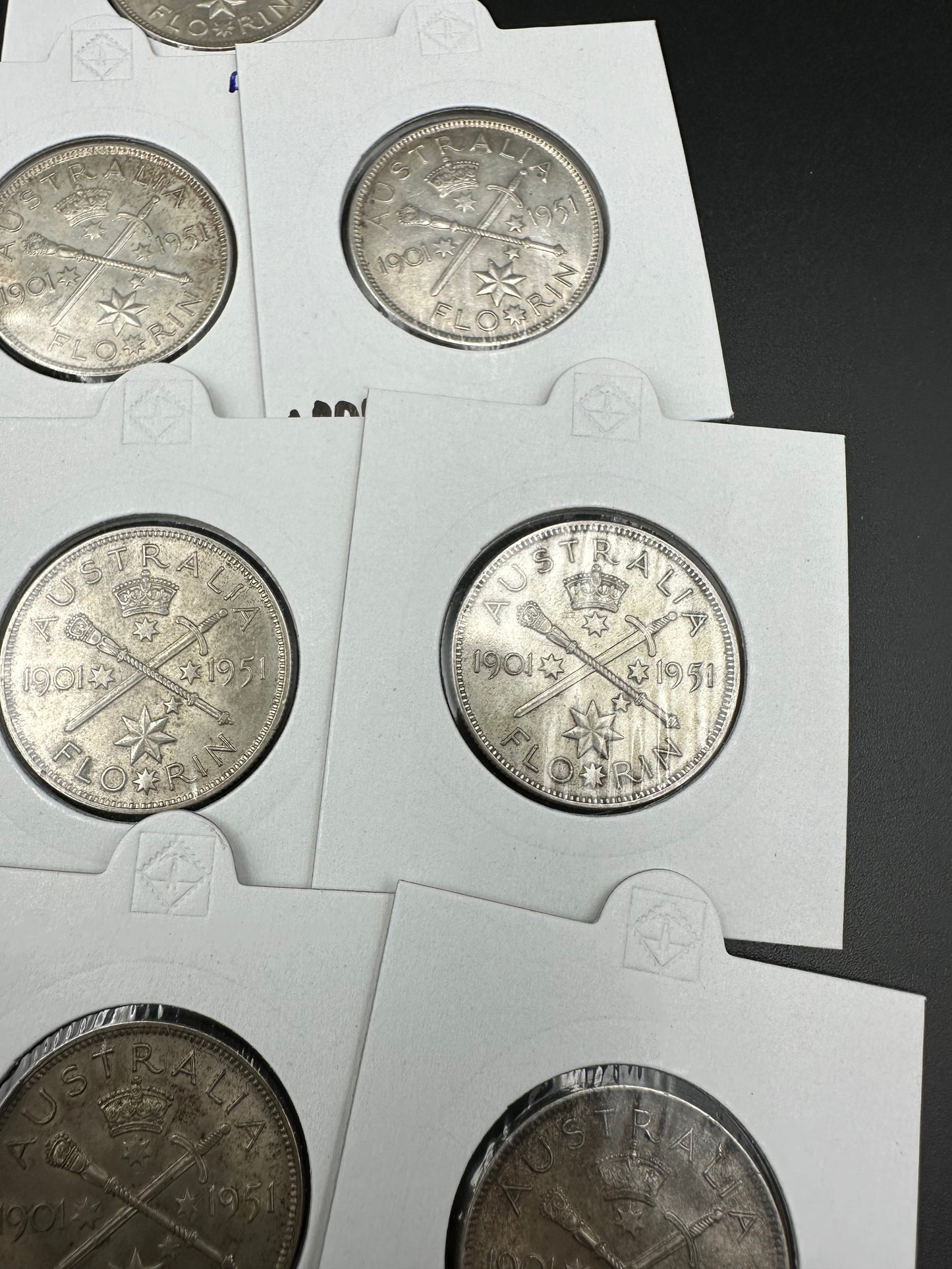 1951 Jubilee 50 Years of Federation Australian King George VI Florin Silver