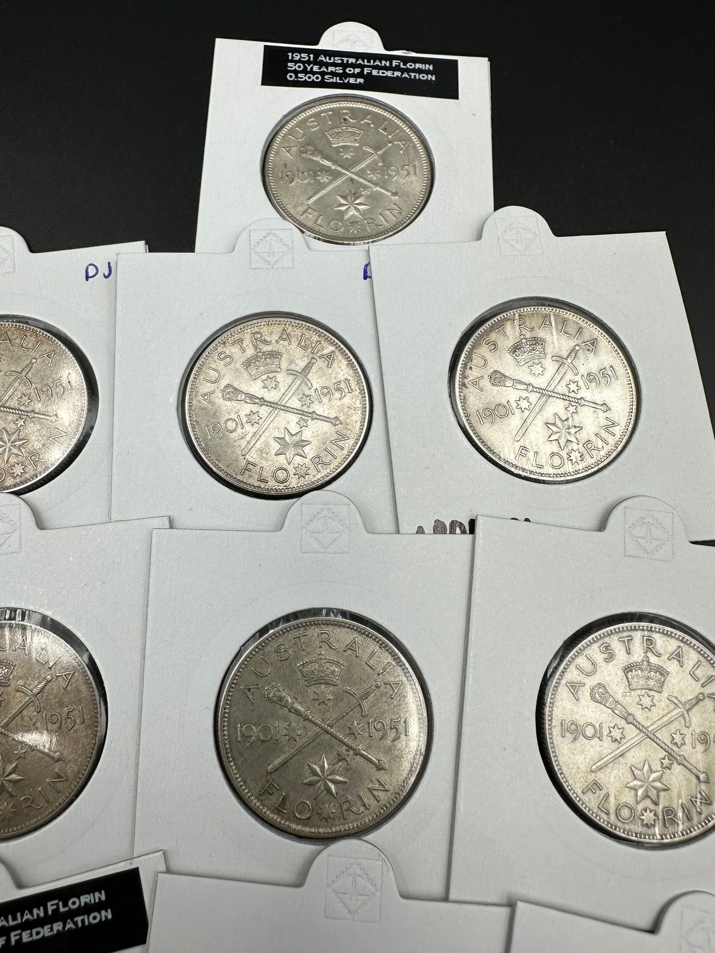 1951 Jubilee 50 Years of Federation Australian King George VI Florin Silver