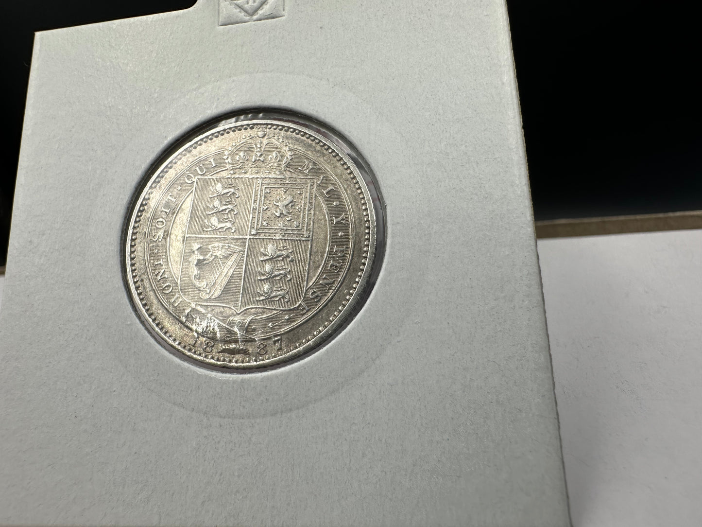 1887 Great Britain UK Queen Victoria Sixpence, Jubilee issue, JEB on truncation, extremely rare - .925 Silver