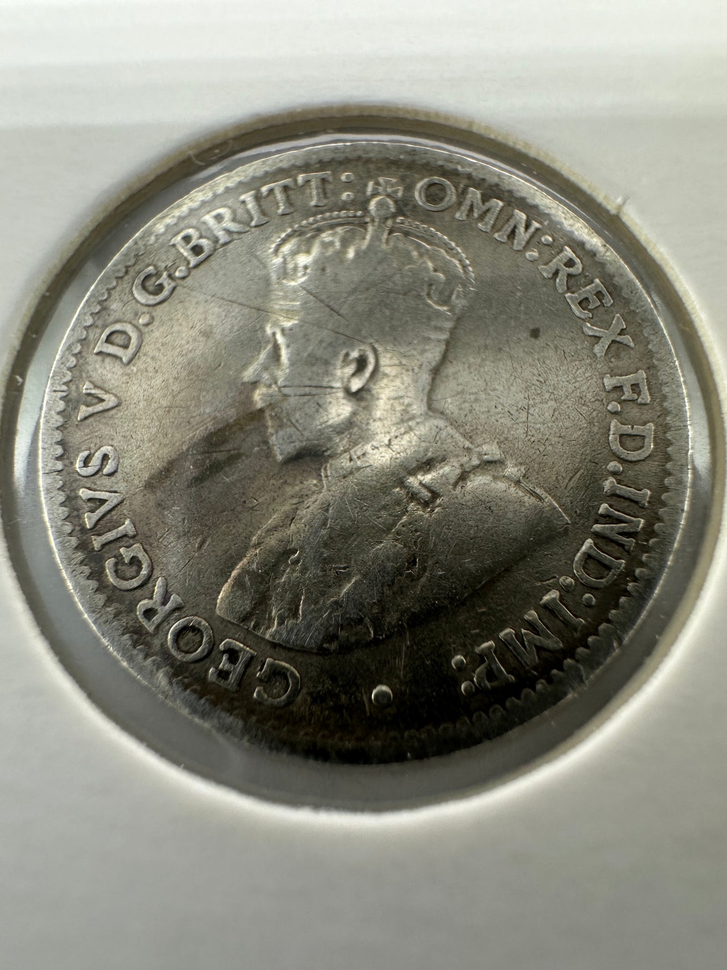 1916 Australia King George V Threepence Silver Coin