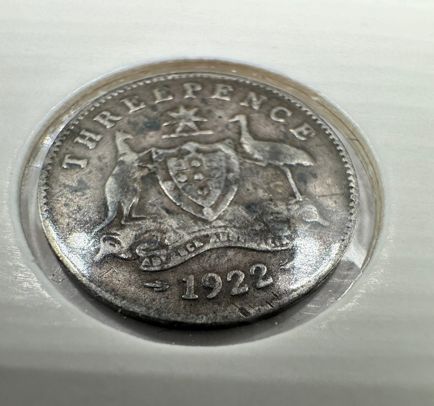 1922 Australia King George V Threepence Silver Coin