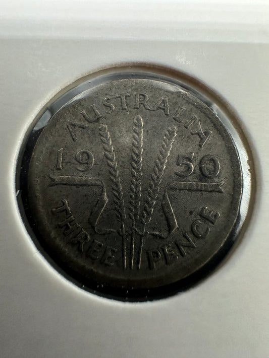 1950 Australian Threepence - 50% Silver