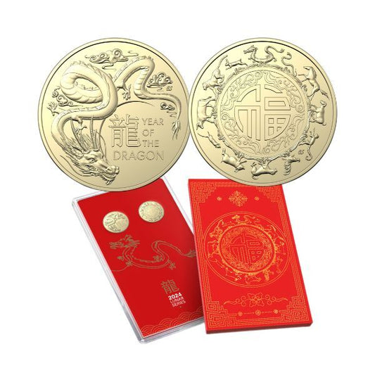 2024 $1 Year of the Dragon Lunar 2-Coin Set