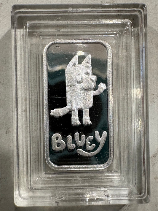Mini Fractional Silver 1 gram Bar - Bluey
