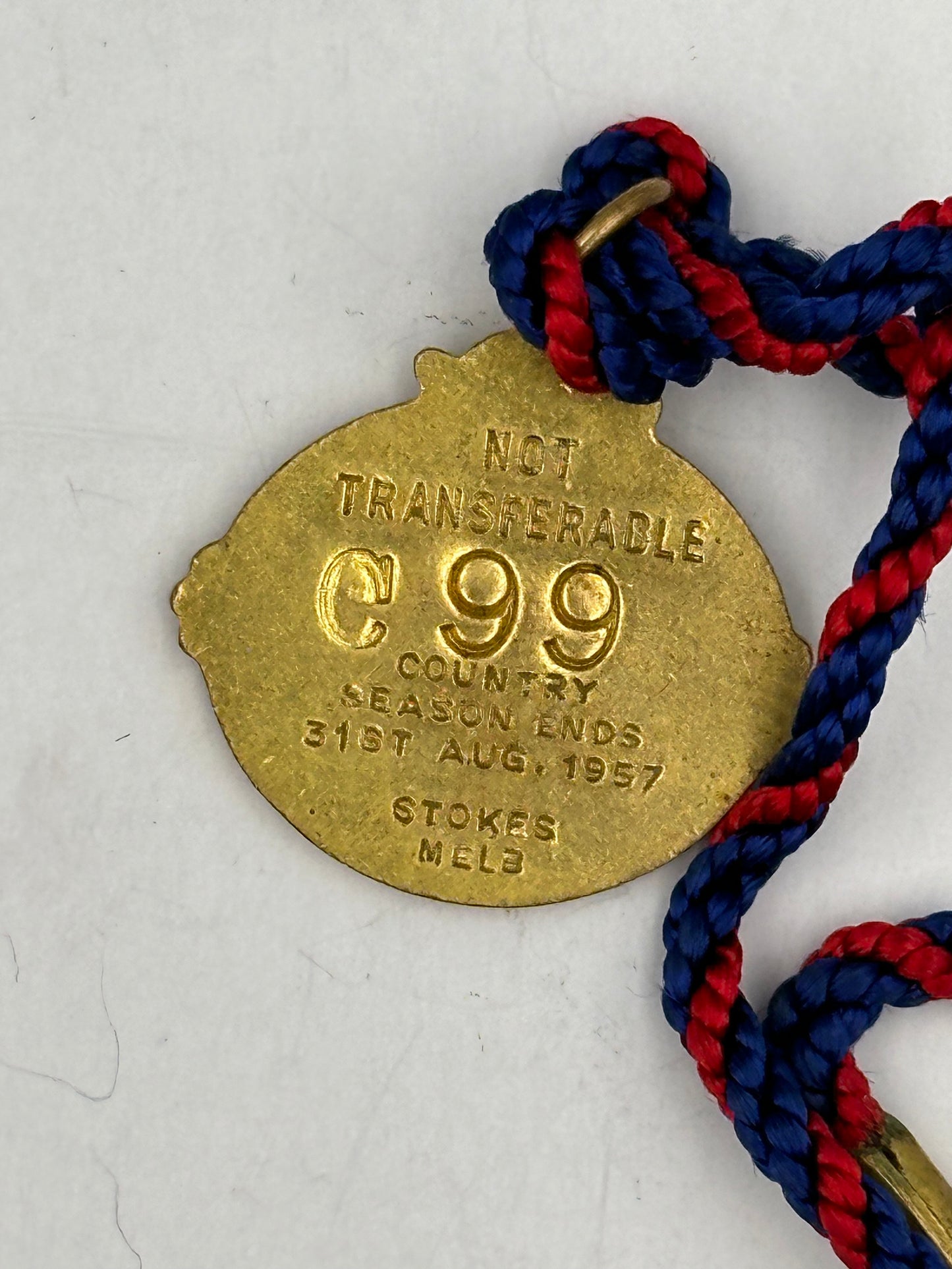 Vintage 1956-1957 MCC Melbourne Cricket Club Annual Membership Enamel Badge