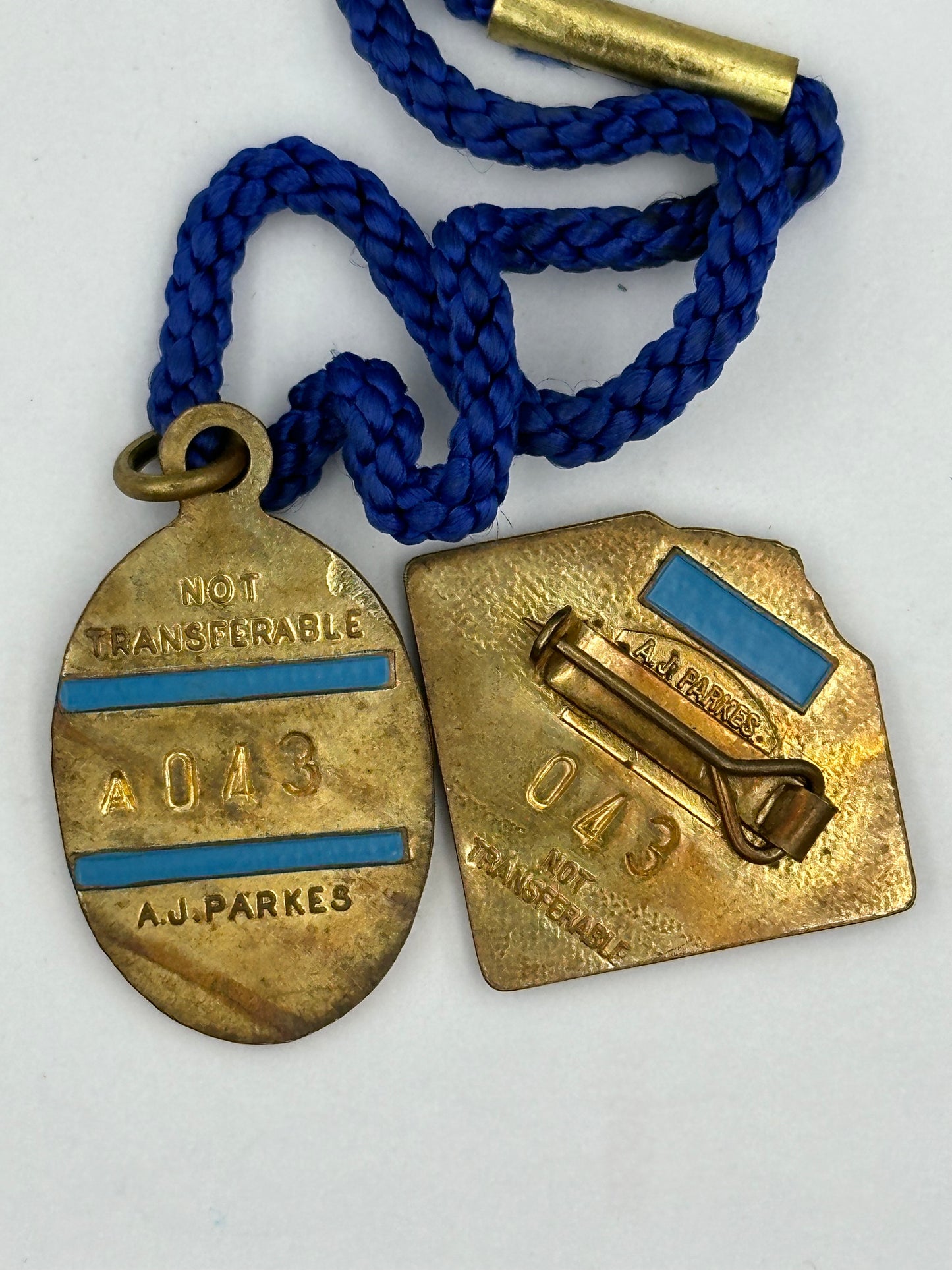 Vintage 1980-1981 Pinjarra Race Club Enamel Member Badge & Lady Badge