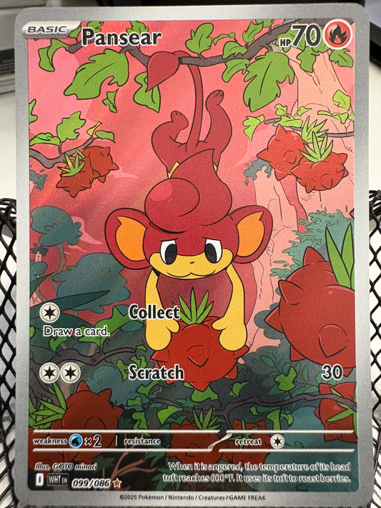 Pansear 099/086 Illustration Rare Full Art White Flare Pokemon TCG