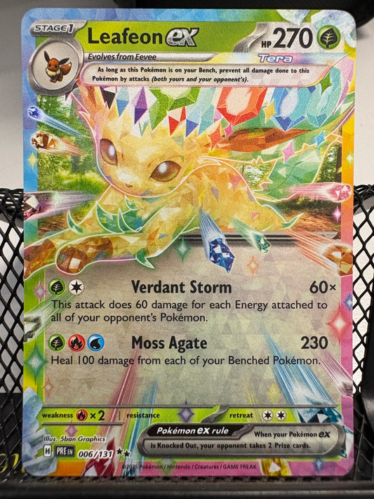 Leafeon EX 006/131 Ultra Rare Prismatic Evolutions Pokemon TCG