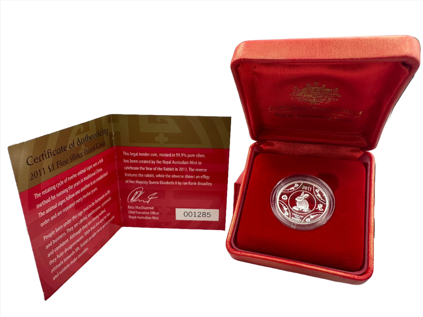 2011 $1 Year Of The Rabbit Lunar Series Silver Proof