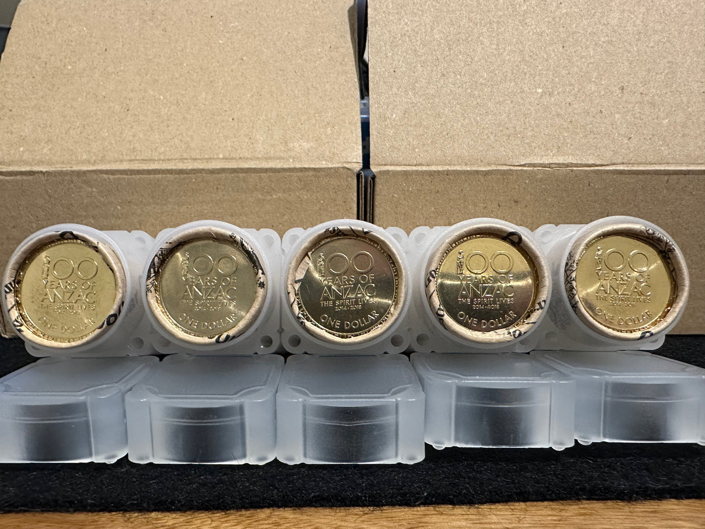 2014 - 2018 The Spirit Lives 100 Years of ANZAC One Dollar ($1) Australian Decimal Mint Rolls Set