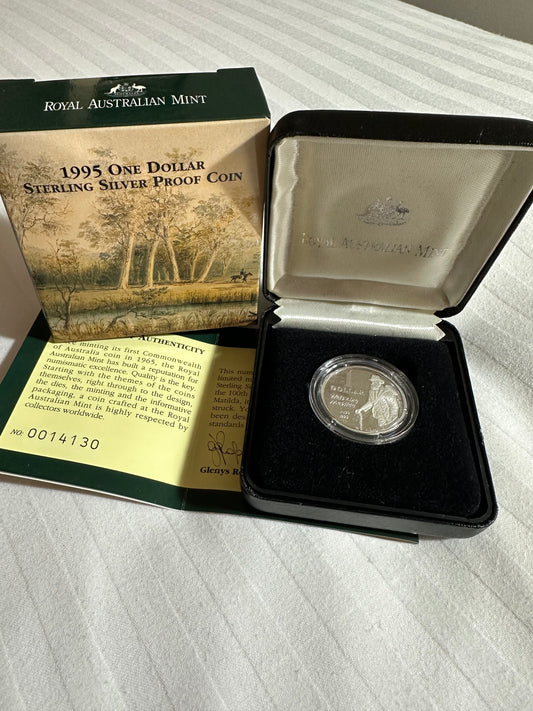 1995 $1 Waltzing Matilda Sterling Silver Proof Coin