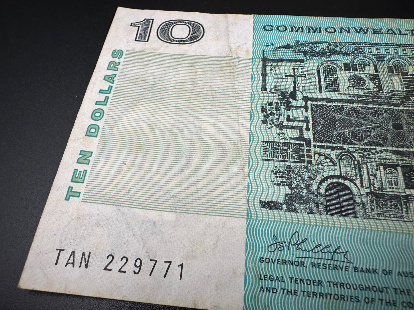 1972 $10 Australia Paper Banknote - Phillips Wheeler TAN 229771