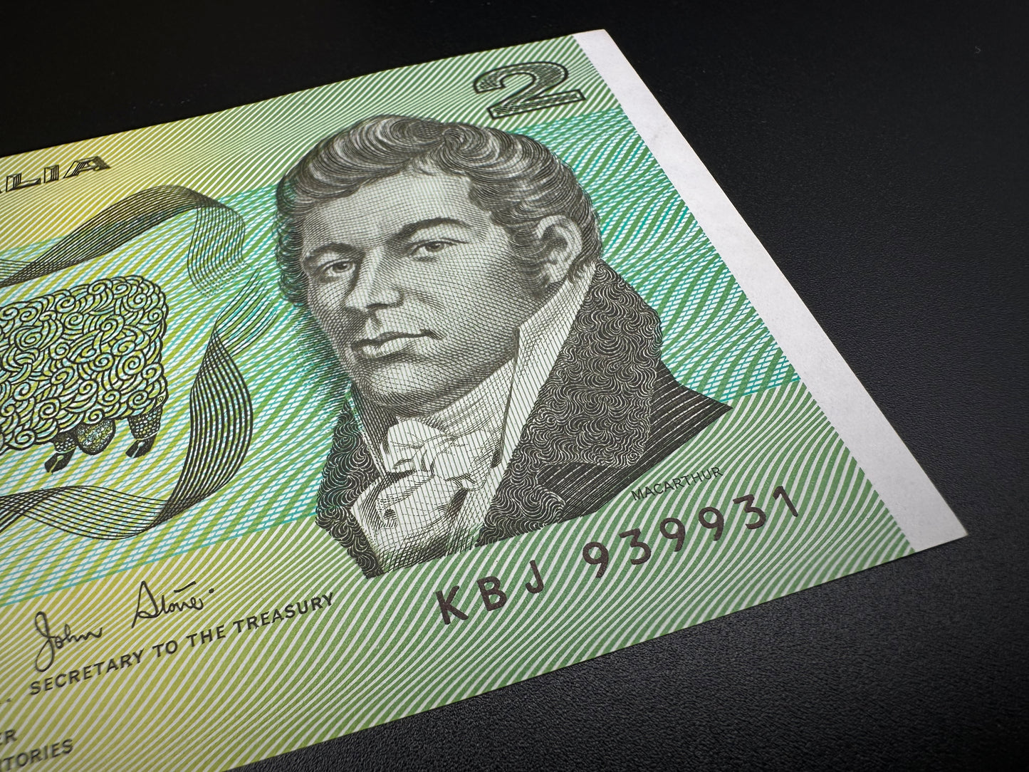 1983 $2 Australia Paper Banknote - Johnston Stone KBJ 939931