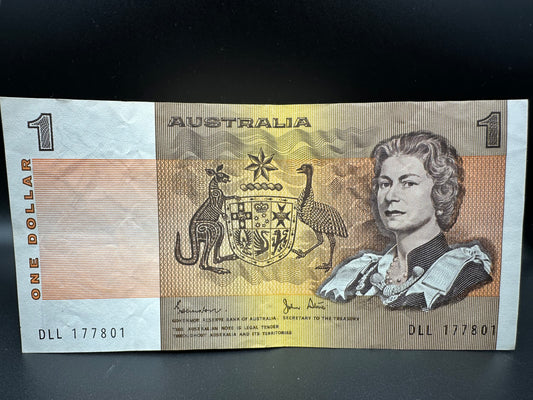 1982 $1 Australia Paper Banknote - Johnston Stone - DLL 177801