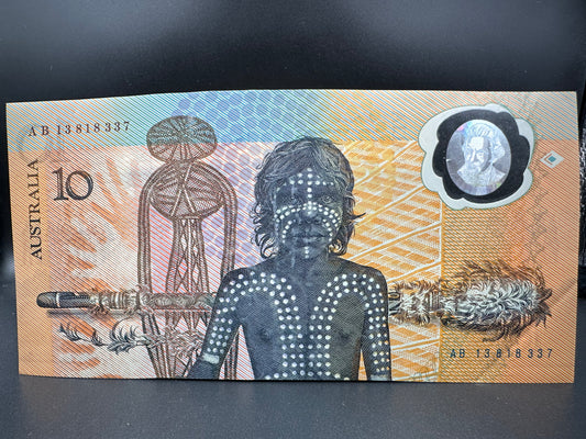 1988 $10 Australian Bicentennial Polymer Banknote - Johnston Fraser AB 13818337