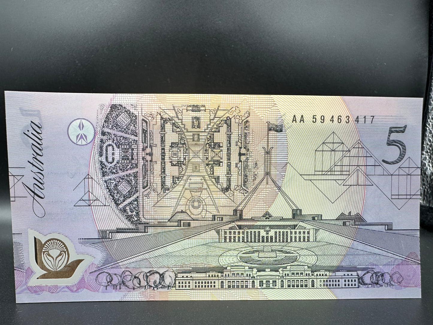 1992 $5 Australia Polymer Bank note - First Polymer Prefix - Fraser Cole AA59463417