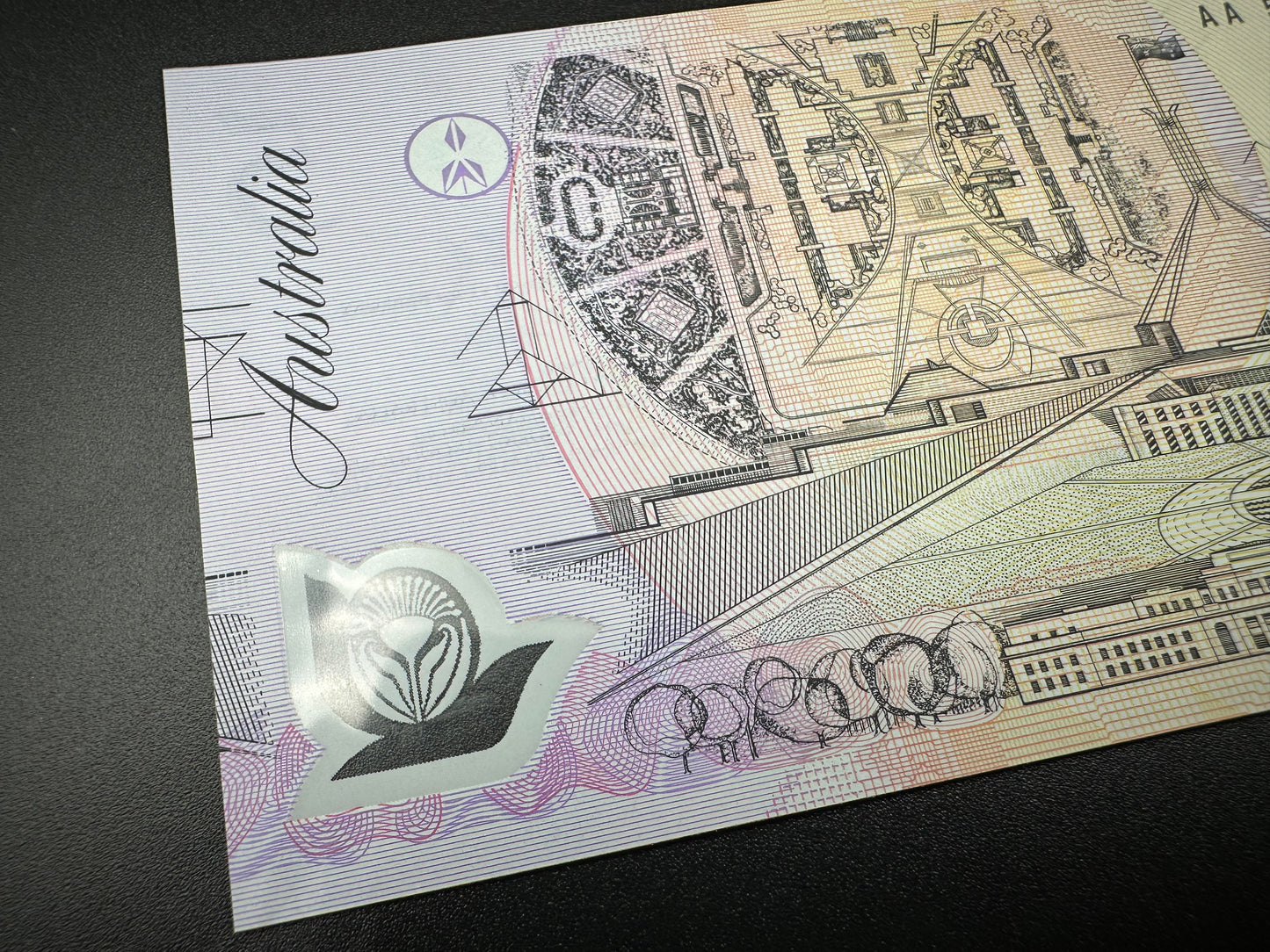 1992 $5 Australia Polymer Bank note - First Polymer Prefix - Fraser Cole AA59463417