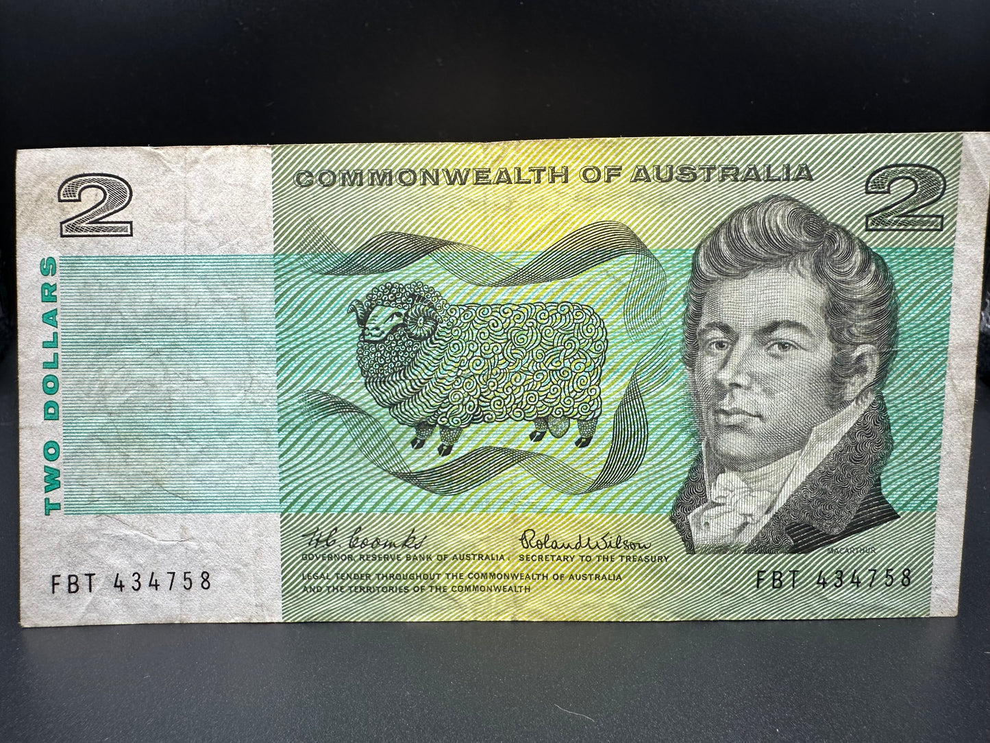 1966 $2 Australia Paper Banknote - Coombs Wilson FBT 434758