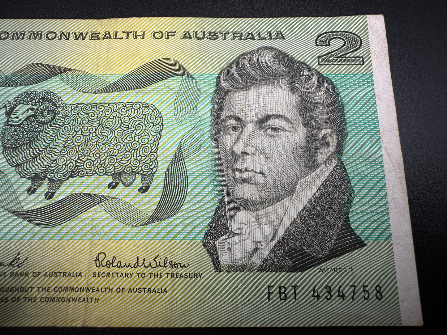 1966 $2 Australia Paper Banknote - Coombs Wilson FBT 434758