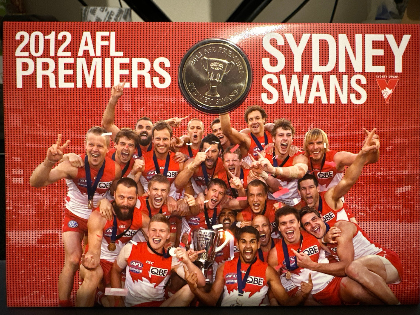 2012 AFL Premiers Sydney Swans Uncirculated $1 coin on card