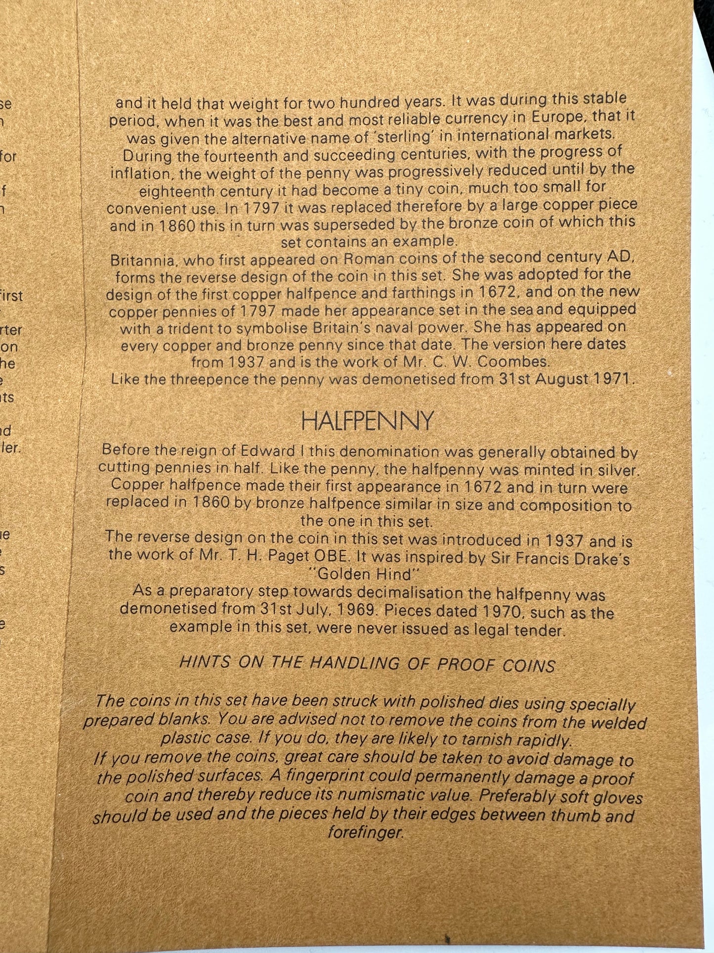 1970 Coinage of Great Britain and Northern Ireland Proof Coin Set (Pre Decimal)