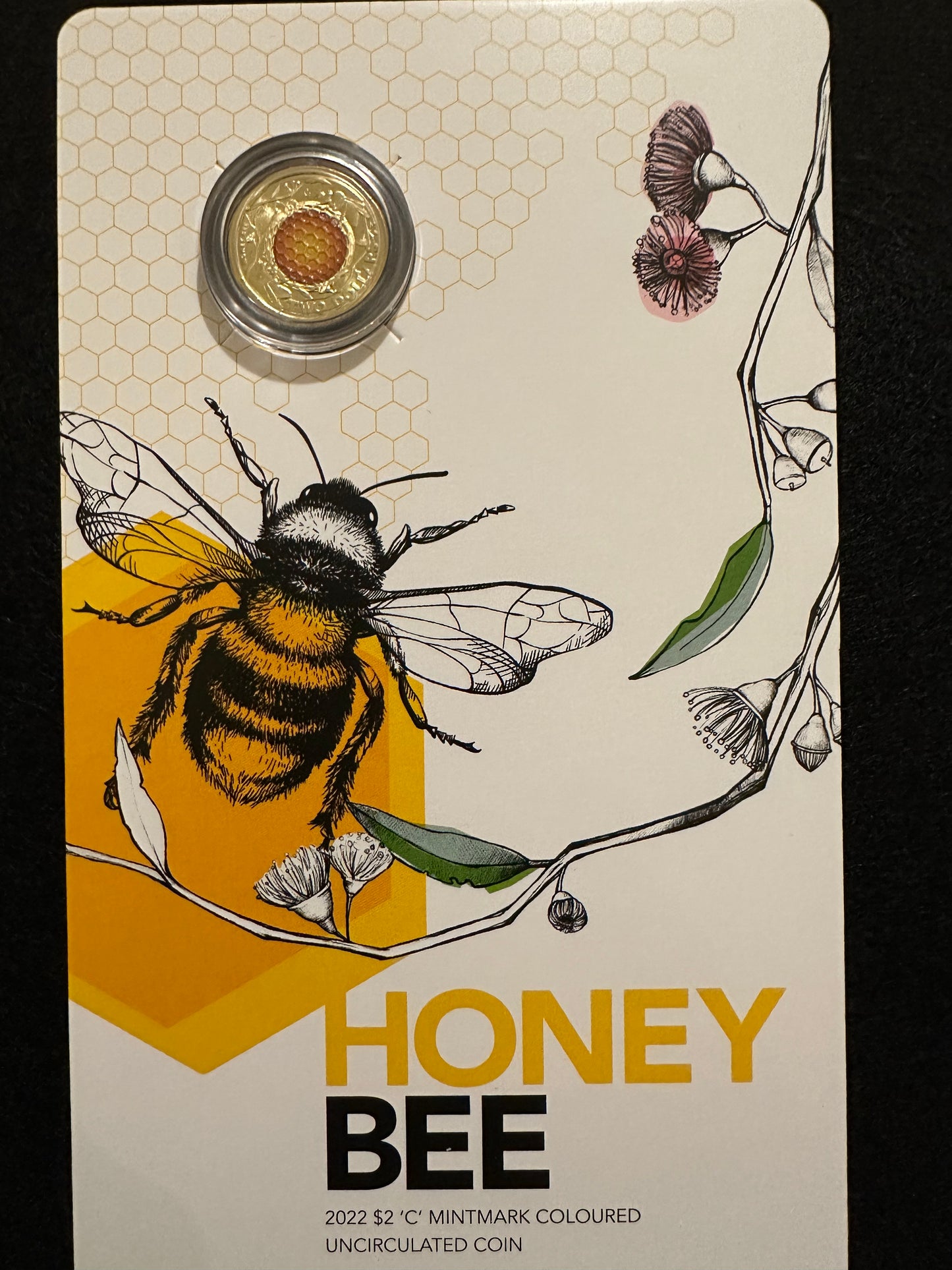 2022 $2 Honey Bee 'C' Mintmark Coin on card