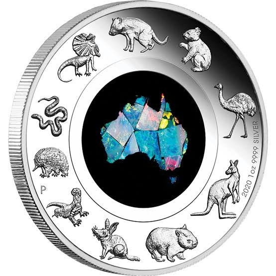 2020 - 2024 Great Southern Land Series Opal, Pearl, Lepidolite, Chrysoprase Silver 1oz Coins