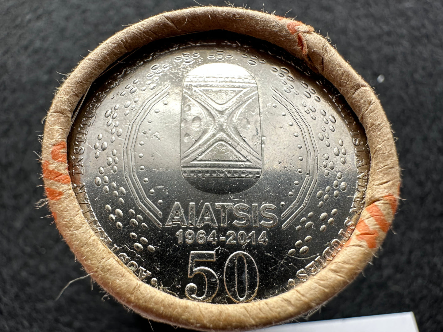 2014 Uncirculated 50 cent Aiatsis RAM roll