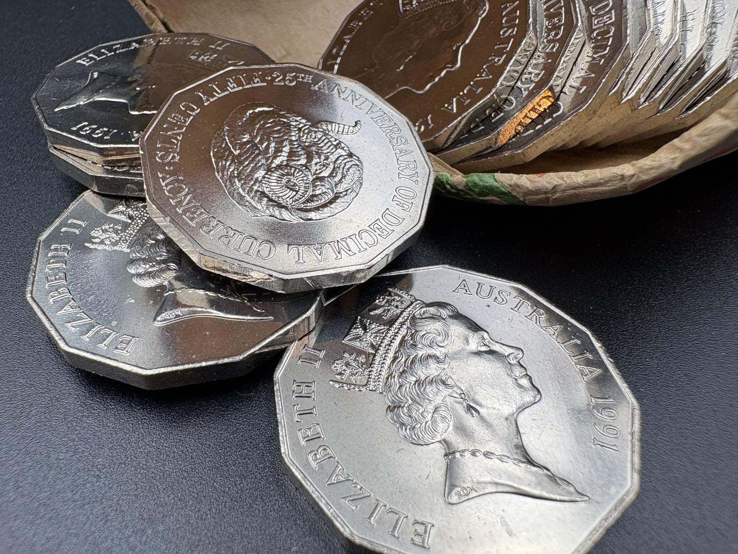 1991 Uncirculated 50 cent - RAMs Head 25th Anniversary Decimal Currency
