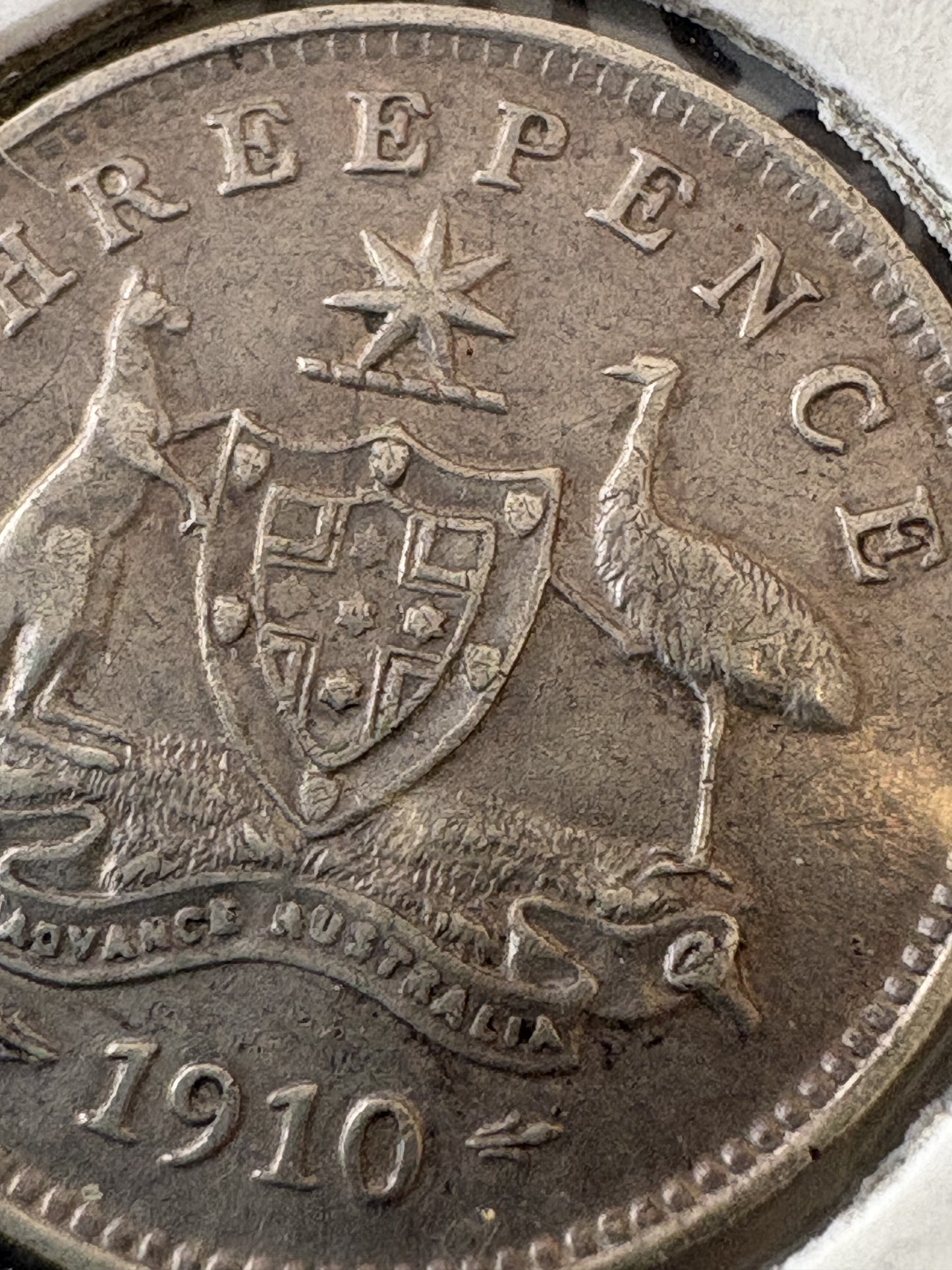 1910 Australia King George V Threepence Silver Coin